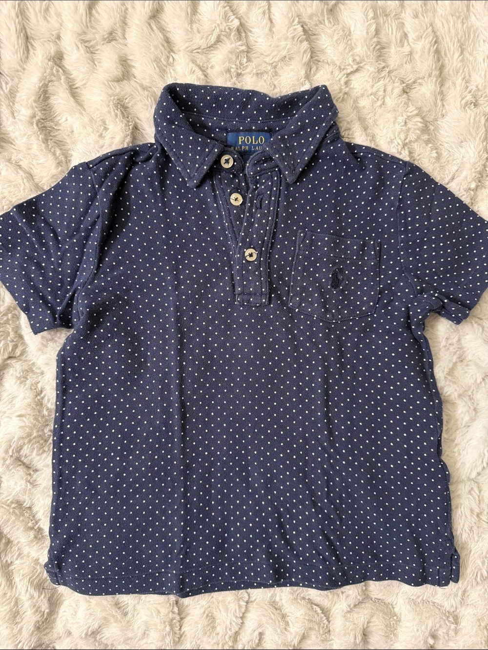Polo by Ralph Lauren Navy Polo with White Dot Print